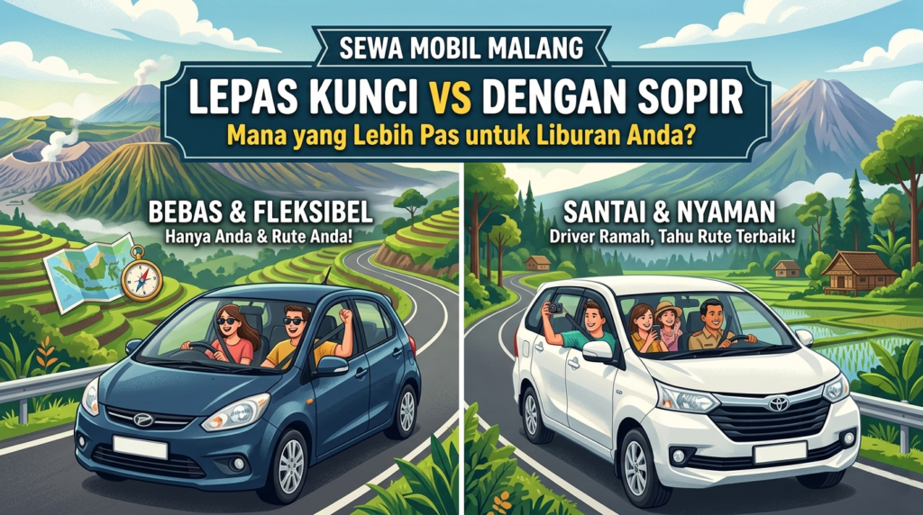 Sewa Mobil Malang Lepas Kunci vs Dengan Sopir, Mana yang Lebih Pas untuk Liburan Anda